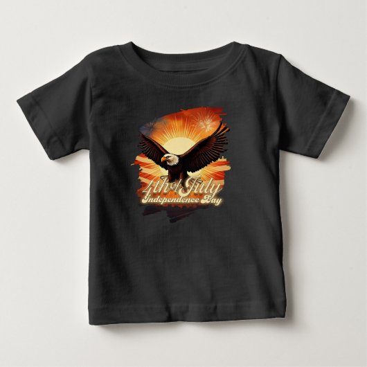 7月4日 - 壮麗な鷲と花火へのトリビュート🦅 ベビーTシャツ (正面)