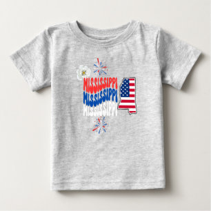 7月4日/夏/ミシシッピ夏 ベビーTシャツ