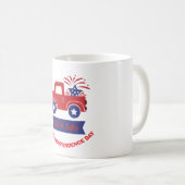 「7月4日」愛国トラックデザインカスタム コーヒーマグカップ (正面右)
