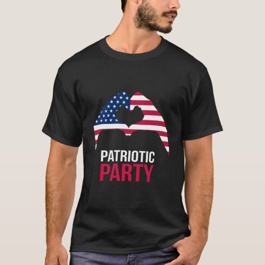 7月4日 愛国パイ アメリカ 米国 旗 Tシャツ (正面)