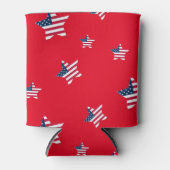 7月4日 愛国的なアメリカ USA アメリカ国旗 星 パーティー 缶クーラー (正面)