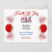 7月4日 愛国的なノームのBBQ ご招待 ポストカード (正面)