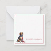 7月4日 愛国的なハウンドドッグ カスタマイズ ノートカード (正面)