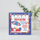 7月4日 愛国的なピクニック&BBQパーティーへのご招待 招待状 (スタンド正面)