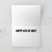 「7月4日！」 愛国的なリスのホリデーカード シーズンカード (内部)