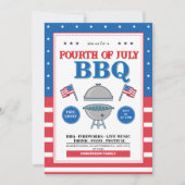 7月4日 愛国的な花火とBBQパーティー 招待状 (正面)
