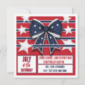 7月4日 愛国的な赤白青の招待状 招待状 (正面)