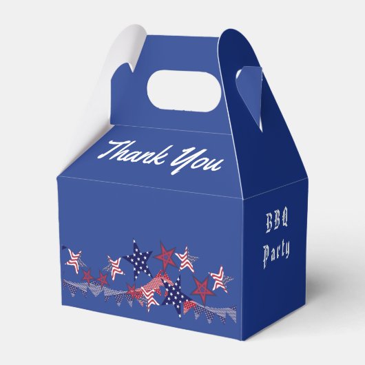 7月4日 愛国者たちの星 アメリカ国旗 バーベキュー パーティー フェイバーボックス (裏面サイド)