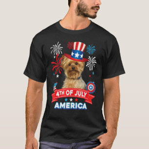 7月4日 愛国記念日 ヨークシャーテリア 犬 独立 Tシャツ