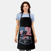 7月4日 愛国 アメリカ国旗 イーグル USA エプロン (着用した状態)
