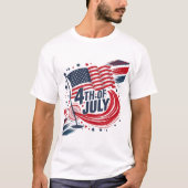 7月4日 愛国 アメリカ国旗 Tシャツ (正面)