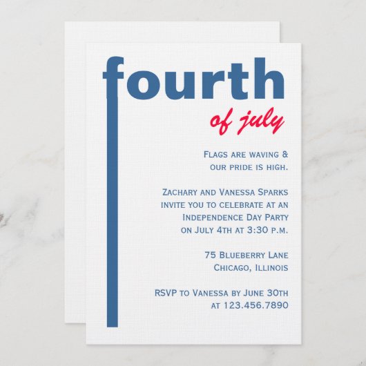 7月4日 招待状 (正面/裏面)