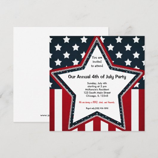 7月4日 招待状 (正面/裏面)