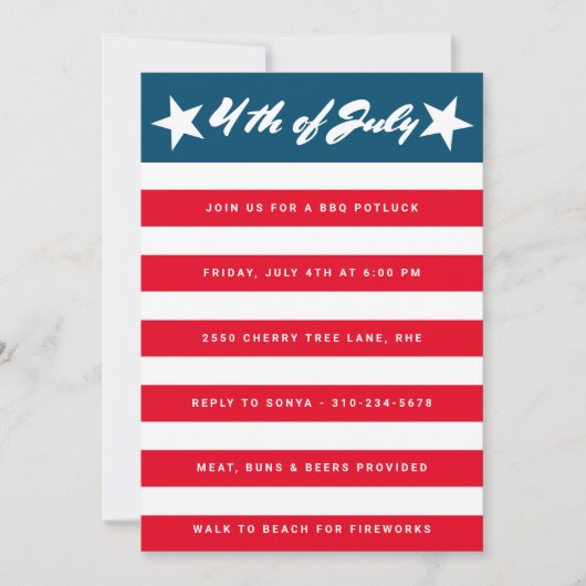 7月4日 招待状 (正面)