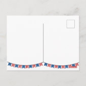 7月4日 招待 赤白青 国旗 掲揚 ポストカード (裏面)