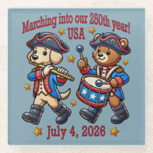 7月4日(日)米国250周年記念100周年 ガラスコースター