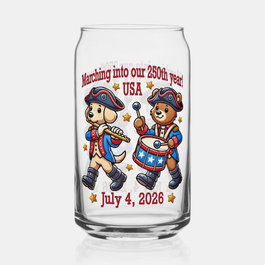 7月4日(日)米国250周年記念100周年 ガラス缶 (正面)