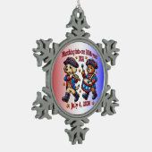 7月4日（日）米国250周年記念100周年 スノーフレークピューターオーナメント (左)