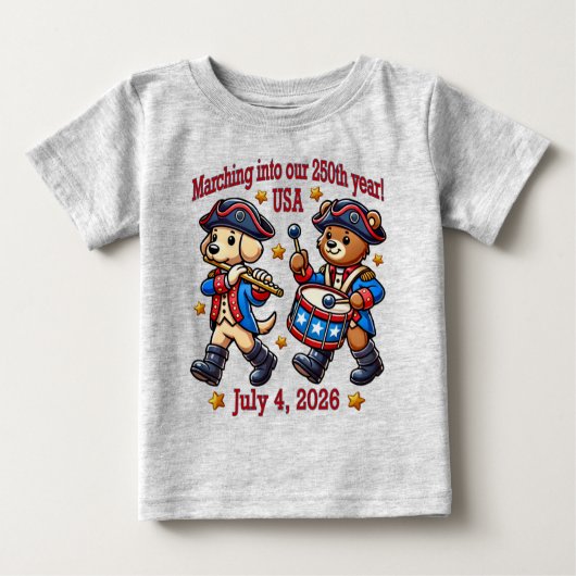 7月4日（日）米国250周年記念100周年 ベビーTシャツ (正面)