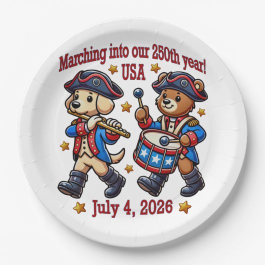 7月4日（日）米国250周年記念100周年 ペーパープレート (正面)