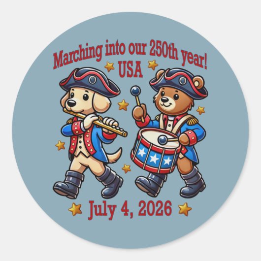 7月4日（日）米国250周年記念100周年 ラウンドシール (正面)