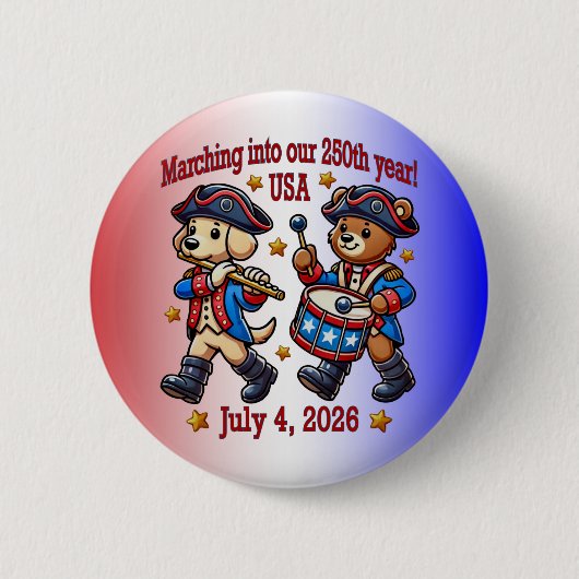 7月4日(日)米国250周年記念100周年 缶バッジ (正面)