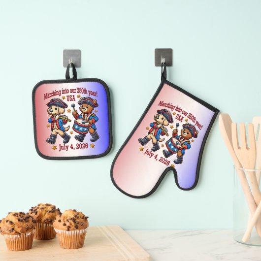 7月4日（日）米国250周年記念100周年 鍋つかみ&鍋敷きセット (インサイチュ (吊り下げ))