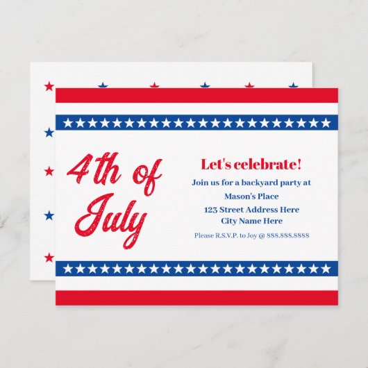 7月4日(日)紅白青星縞 招待状 (正面/裏面)