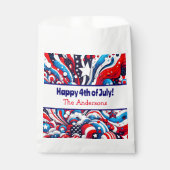 7月4日 |星とストライプパーソナライズされた フェイバーバッグ (正面)