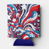 7月4日 |星とストライプパーソナライズされた 缶クーラー (裏面)