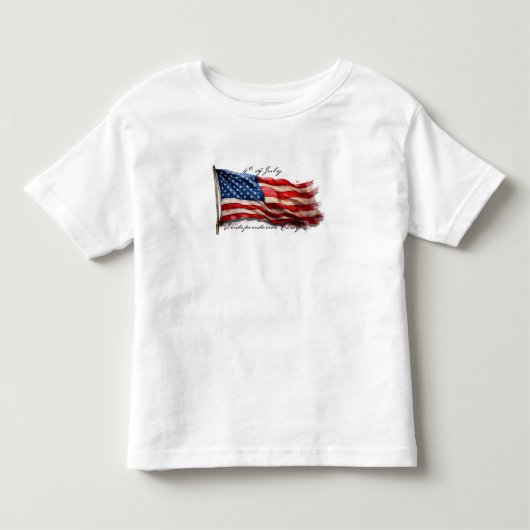 7月4日 - 星条旗で祝おう トドラーTシャツ (正面)