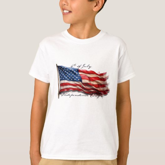 7月4日 - 星条旗で祝おう Tシャツ (正面)