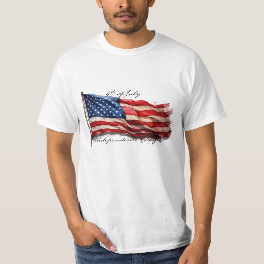7月4日 - 星条旗で祝おう Tシャツ (正面)
