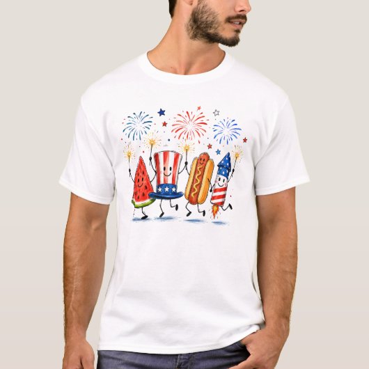 7月4日 楽しい花火 Tシャツ (正面)