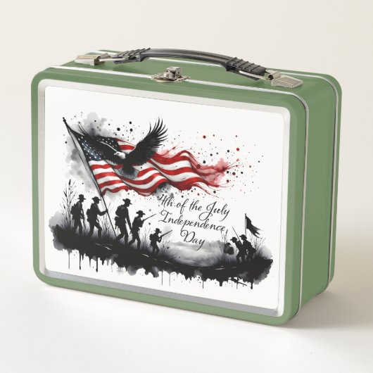 7月4日(火)国旗と兵隊さんによる愛国芸術 メタルランチボックス (正面)