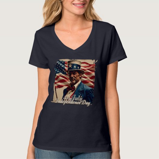 7月4日 - 独立の精神 Tシャツ (正面)