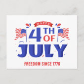 7月4日 独立記念日おめでとう アメリカ独立記念日 1776 ポストカード (正面)