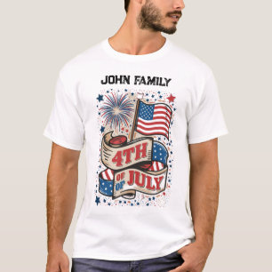 7月4日。独立記念日ファミリーTシャツ Tシャツ