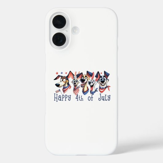 7月4日。独立記念日。おもしろい犬 Case-Mate iPhoneケース (裏面)