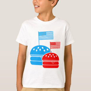 7月4日 – 独立記念日 – アメリカ国旗のバーガー Tシャツ