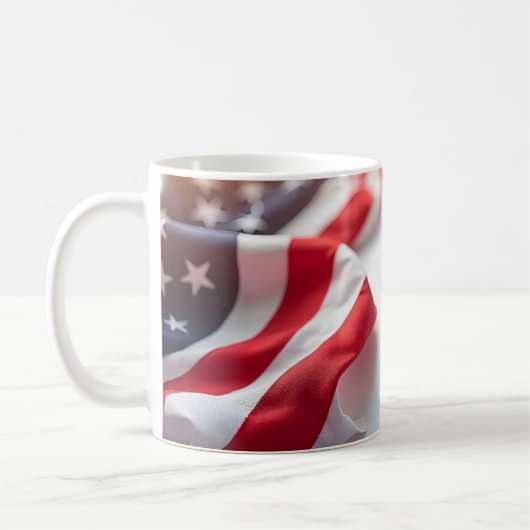 7月4日 独立記念日 アメリカ国旗 デザイン コーヒーマグカップ (左)