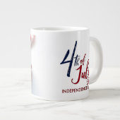 7月4日 独立記念日 アメリカ国旗 デザイン ジャンボコーヒーマグカップ (正面右)