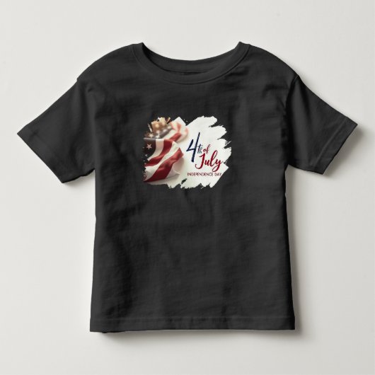 7月4日 独立記念日 アメリカ国旗 パトリオティックデザイン トドラーTシャツ (正面)