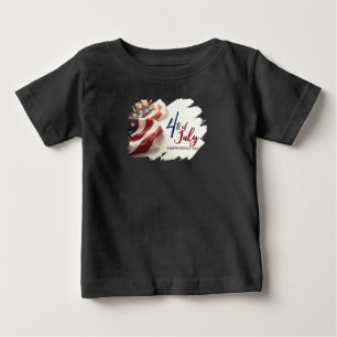 7月4日 独立記念日 アメリカ国旗 パトリオティックデザイン ベビーTシャツ