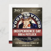 7月4日 独立記念日 インビテーションポストカード (正面/裏面)
