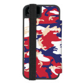 7月4日、独立記念日、カモフラージュ・ベージュ INCIPIO iPhoneウォレットケース (フォリオ裏面)