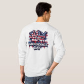 7月4日 独立記念日 スプラッシュ 長袖 Tシャツ (裏面フル)