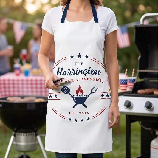 7月4日 独立記念日 ファミリーBBQ エプロン