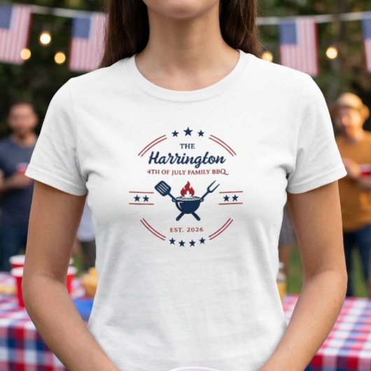 7月4日 独立記念日 ファミリーBBQ Tシャツ
