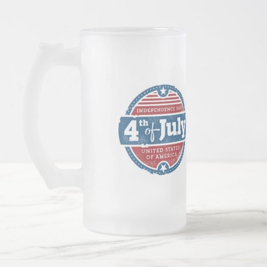 7月4日 独立記念日 フロストグラスビールジョッキ (左)